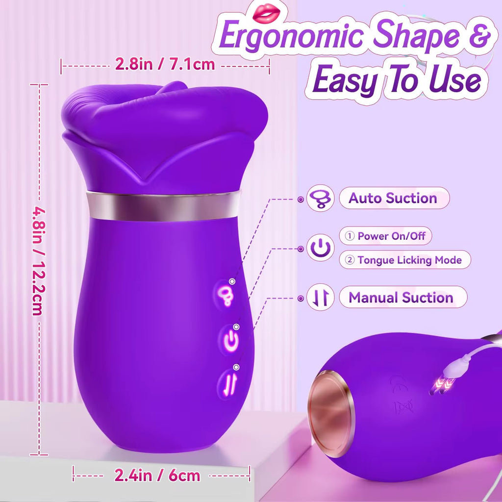 Mr. James™ 5-in-1 Smart Pleasure Device – APP-Controlled Kiss Vibrator with Licking, Vibration & Suction – Ergonomic Design for External Intimate Massage – Rechargeable & Waterproof