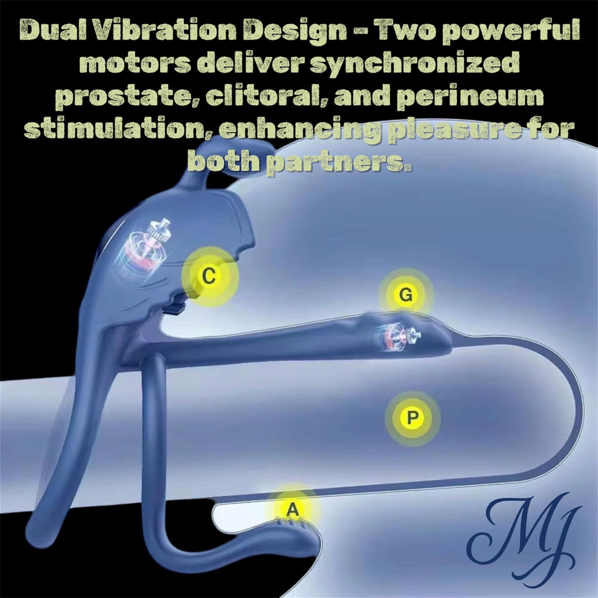 Mr James Concepts Wearable Dual Vibrator Ring – 10 Modes Prostate & Clitoral Stimulator, Waterproof, Soft Silicone, USB Rechargeable, Fits All, Couples Pleasure Toy