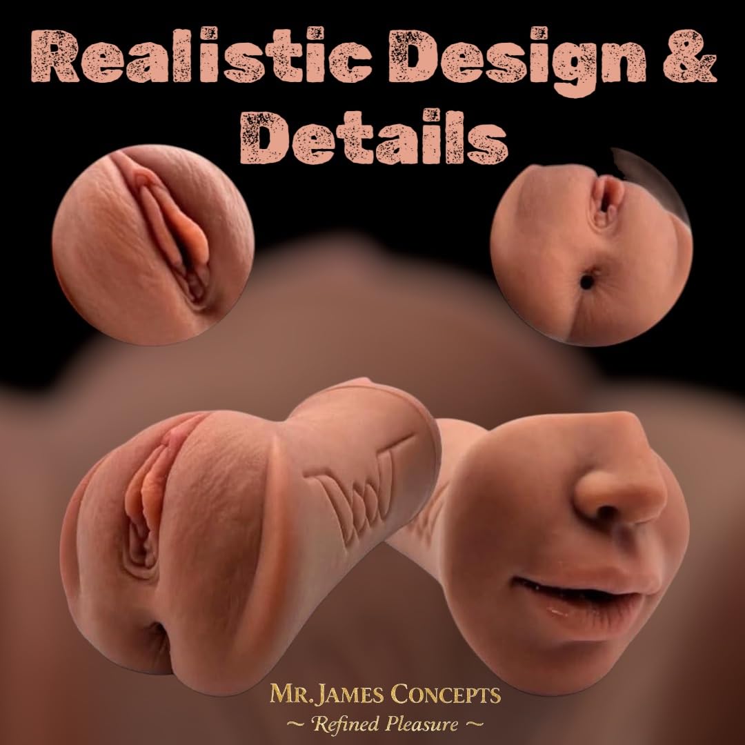 Mr. James™ Refined Pleasure 3-in-1 Male Masturbator – Multi-Entry Textured Design | Soft TPE | Easy to Clean | Premium Adult Toy