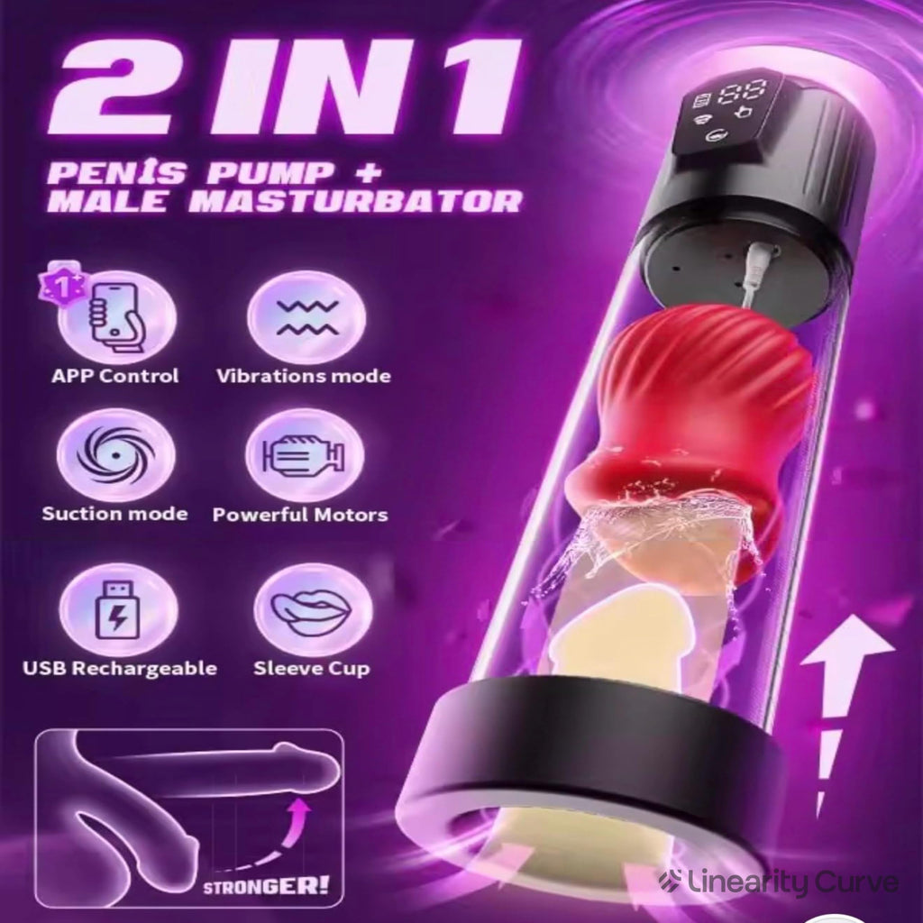 Mr. James Concepts APP-Controlled Electric Penis Pump & Male Masturbator – Automatic Vacuum Enlargement Device with 5 Suction Modes & 3D TPE Sleeve | USB Rechargeable, 100% Waterproof, Delay Training