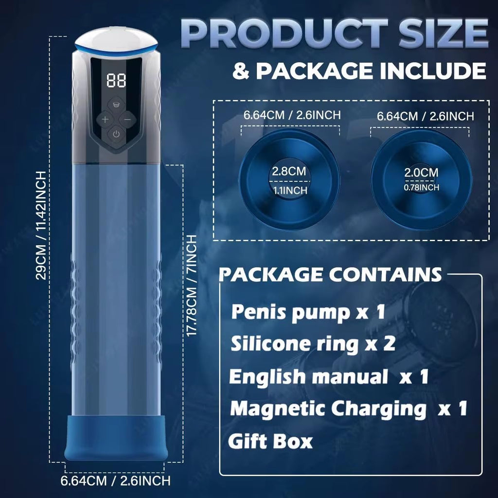 Mr. James Concepts · Automatic Prostate Massager & 3-in-1 Male Masturbator Pump (Gray-White Gradient) — 5 Auto-Suction Modes, One-Touch Burst & Deflate, LCD Touch Display, USB Rechargeable, Silicone +