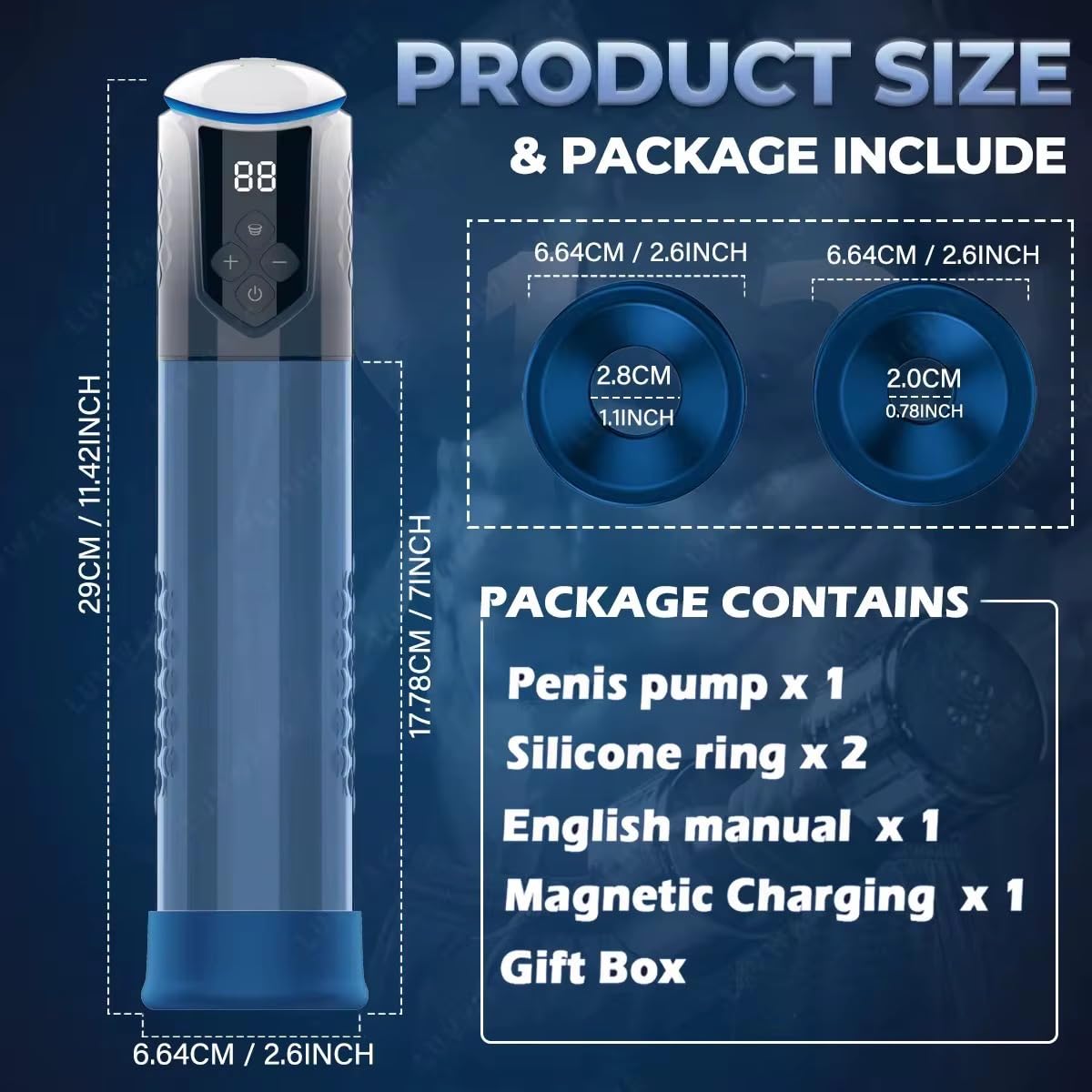 Mr. James Concepts · Automatic Prostate Massager & 3-in-1 Male Masturbator Pump (Gray-White Gradient) — 5 Auto-Suction Modes, One-Touch Burst & Deflate, LCD Touch Display, USB Rechargeable, Silicone +