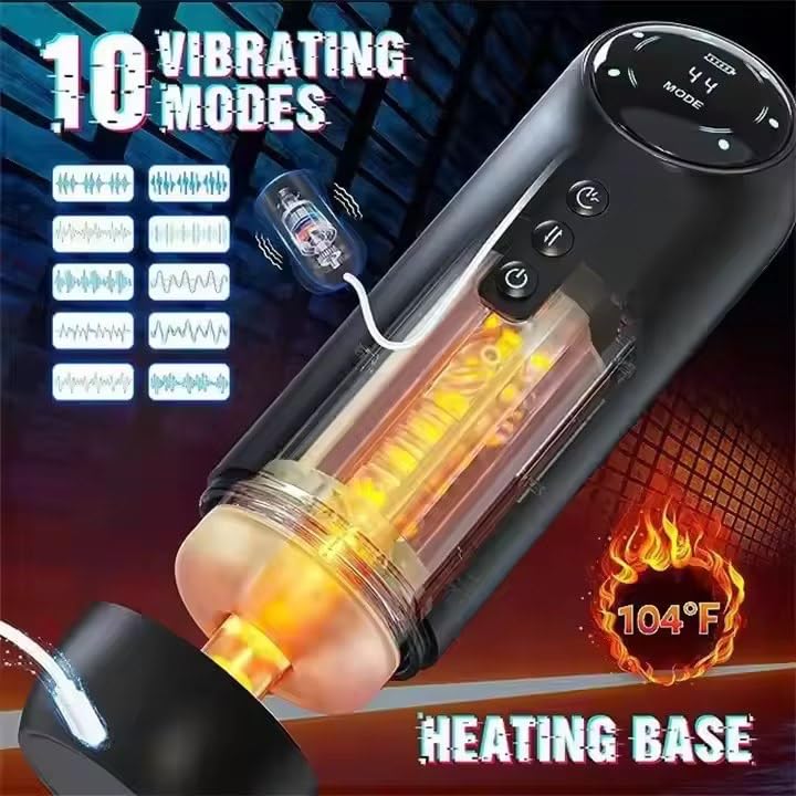Mr. James™ Electric Masturbation Cup for Men – 10 Vibration & 4 Suction Modes, Thrusting, Moaning, Heating Base – Auto Stroker for Intense Male Pleasure