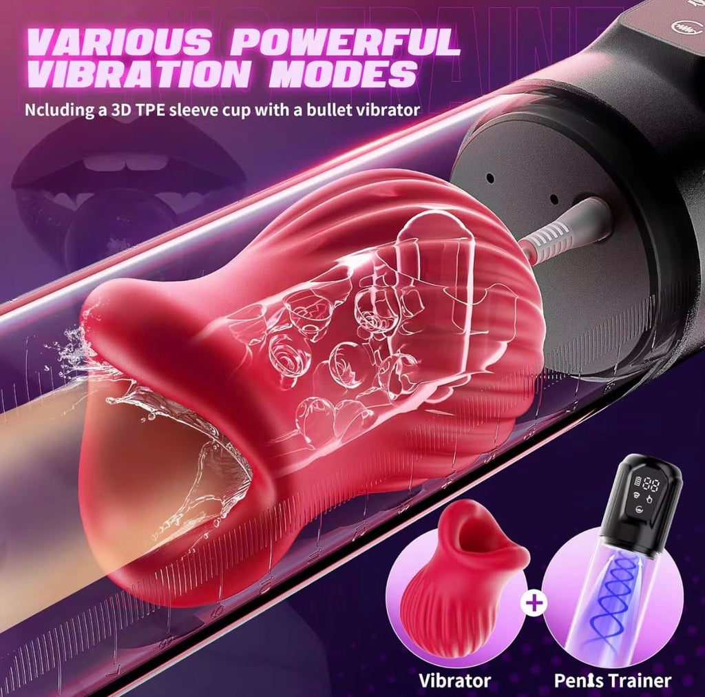 Mr. James Concepts APP-Controlled Electric Penis Pump & Male Masturbator – Automatic Vacuum Enlargement Device with 5 Suction Modes & 3D TPE Sleeve | USB Rechargeable, 100% Waterproof, Delay Training