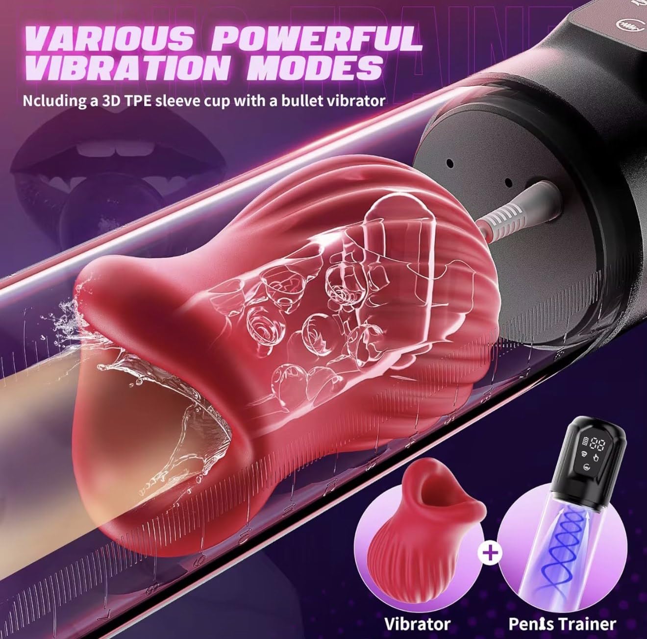 Mr. James Concepts APP-Controlled Electric Penis Pump & Male Masturbator – Automatic Vacuum Enlargement Device with 5 Suction Modes & 3D TPE Sleeve | USB Rechargeable, 100% Waterproof, Delay Training