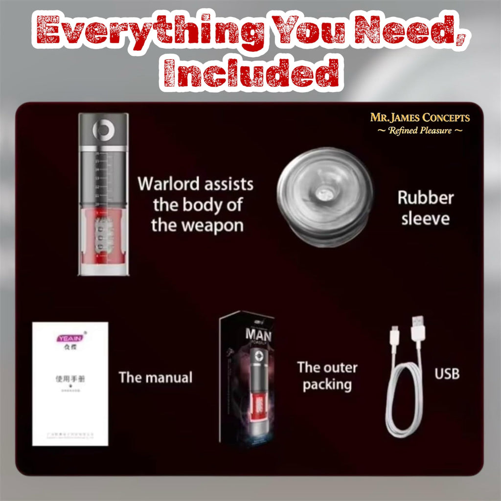 Mr. James Concepts ARS – Automatic Penis Enlargement Pump with 5 Suction & 5 Vibration Modes | Premium Male Masturbator Pocket Pussy Sex Toy, USB Rechargeable, Quiet Design, Silicone + ABS