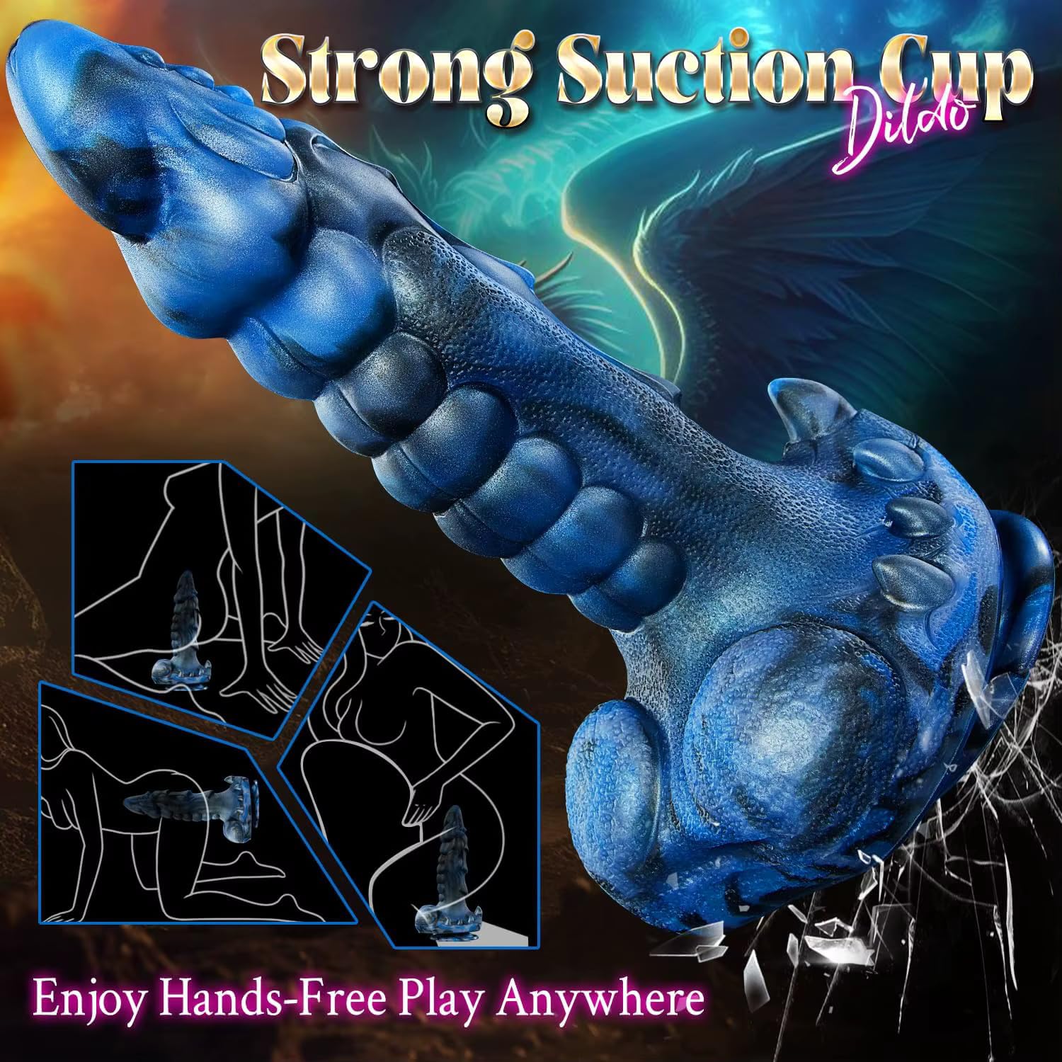 Mr James™ 9.5” 5-in-1 Fantasy Telescopic Monster Dildo – Thrusting, Rotating & Heating Dragon Knot Vibrator for Women and Men | 8 Thrusting, 8 Vibrating Modes | Strong Suction Cup | Remote Control
