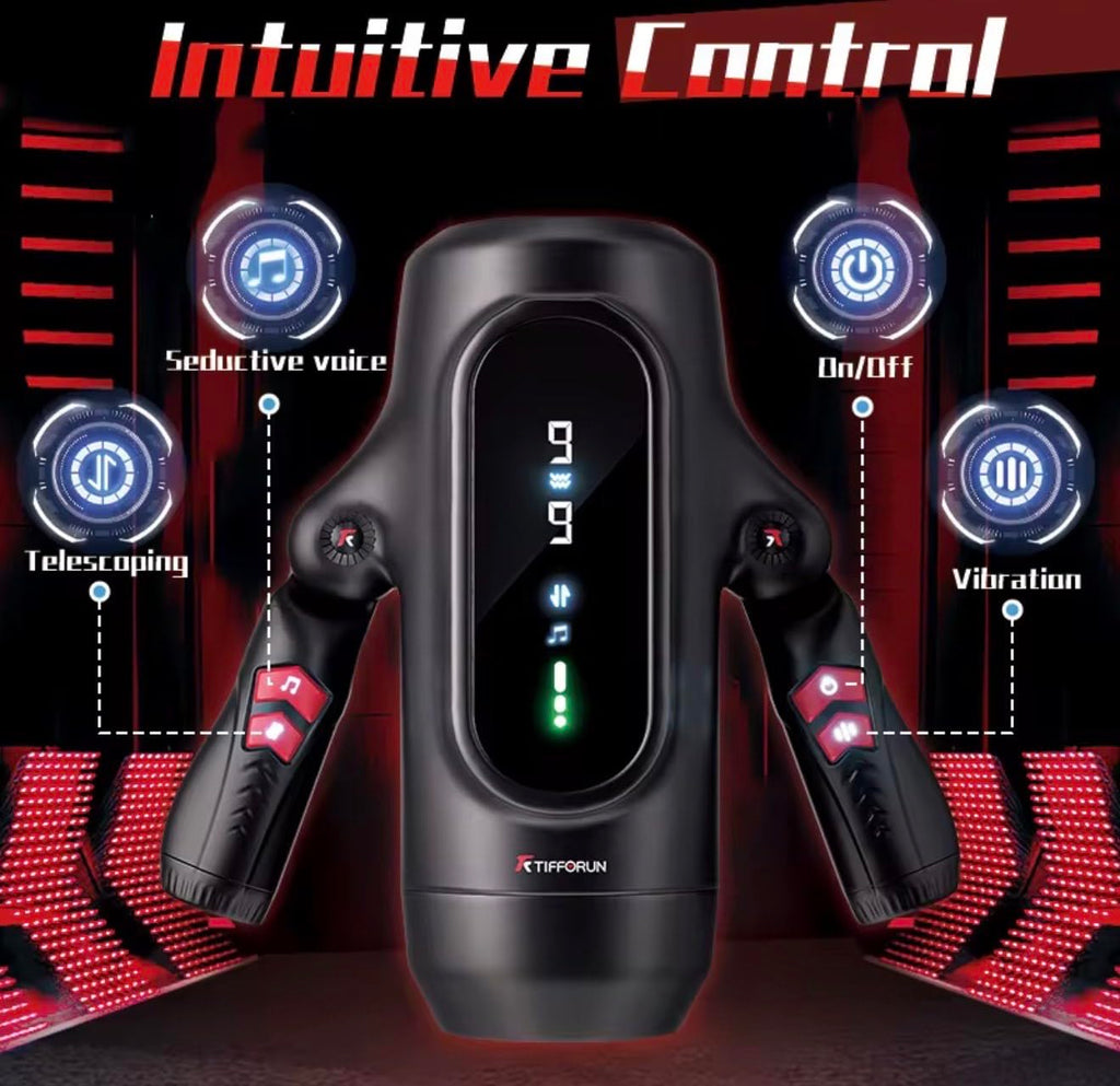 Mr. James Concepts King K – Premium Fully Automatic Telescopic Male massage Device with Heating, Actress Voice & LCD Display | 10-Speed USB Rechargeable personal Massage Machine for Men
