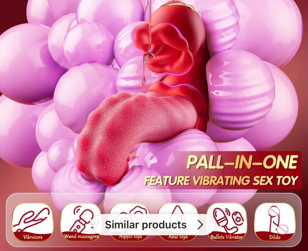 Mr. James™ 4-in-1 G Spot & Clitoral Vibrator – Double Tongue Licking, Nipple Stimulator, 10 Vibration Modes – Rechargeable Adult Toy for Women