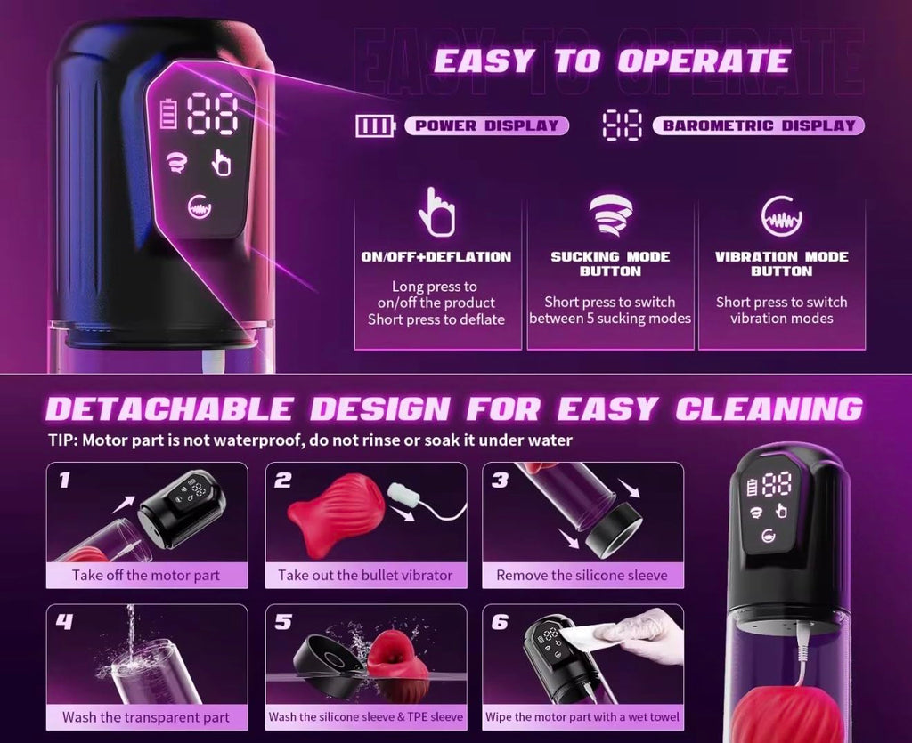 Mr. James Concepts APP-Controlled Electric Penis Pump & Male Masturbator – Automatic Vacuum Enlargement Device with 5 Suction Modes & 3D TPE Sleeve | USB Rechargeable, 100% Waterproof, Delay Training