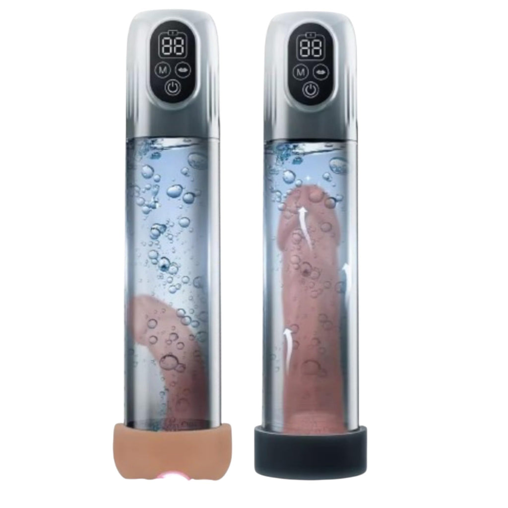 Mr. James® 6-in-1 Electric Penis Vacuum Pump – LED Display, 6 Training & 5 Suction Modes, Waterproof Male Enlarger with Cock Ring & Aircraft Cup – Pleasure Refined