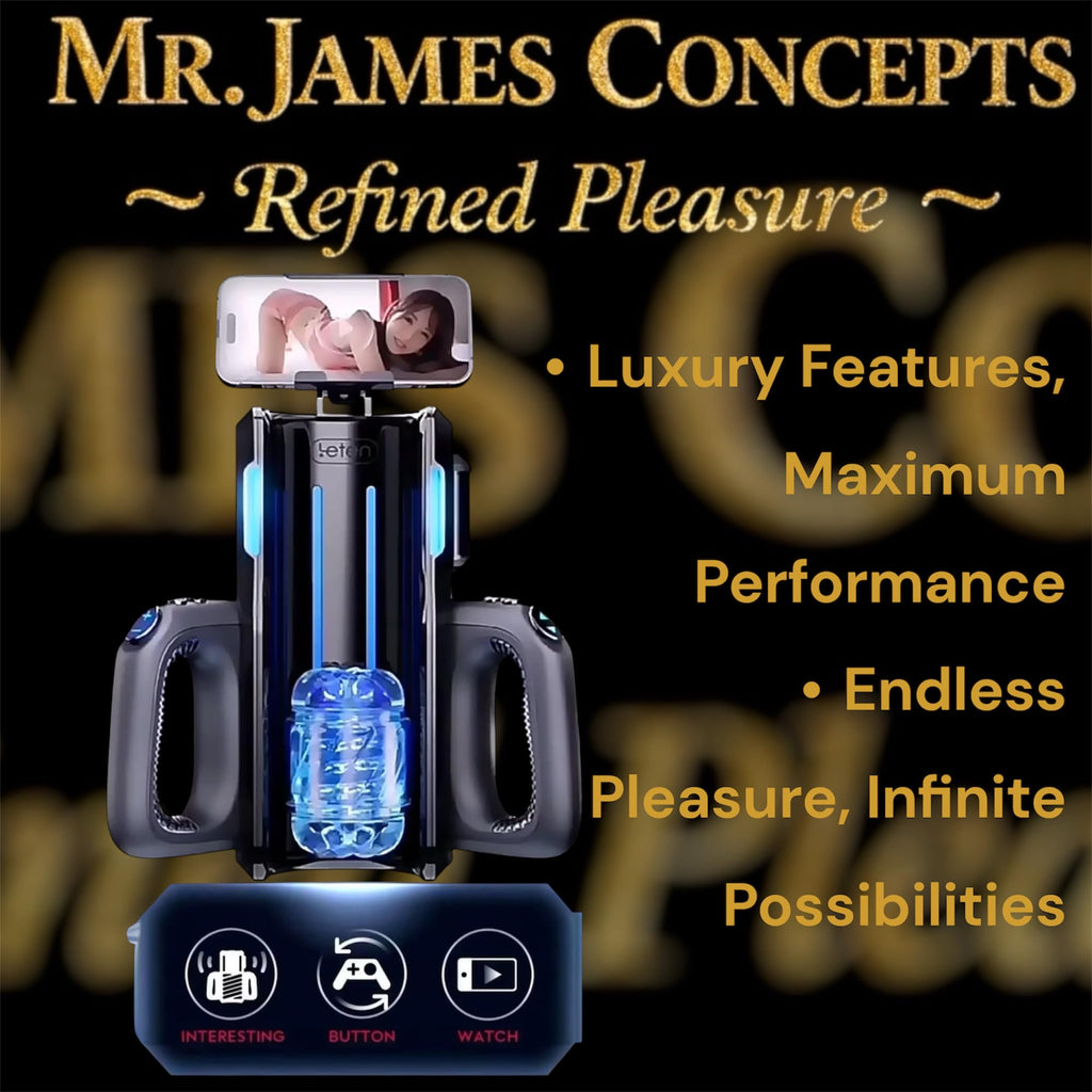 Mr. James Concepts King of Guns PRO – Automatic Telescopic Masturbator Machine with 72 Thrusting Modes, Dual-Handle Interactive Control, Realistic Vagina Liner, Type-C, Waterproof Men’s Pleasure Robot