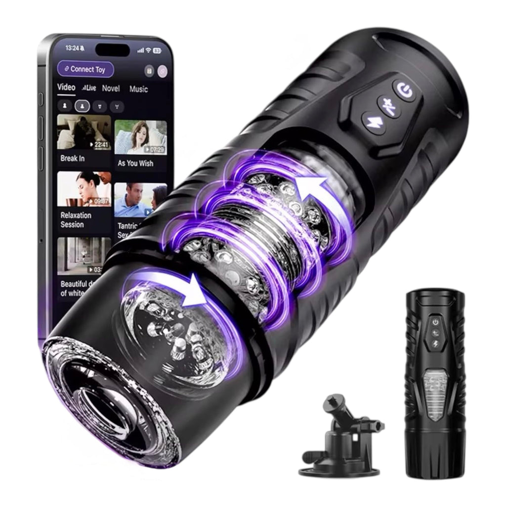Mr. James™ Buck Knight – 6-in-1 App-Controlled Thrusting & Rotating Masturbator | Smart Penis Trainer with AI Modes & Turbo Power