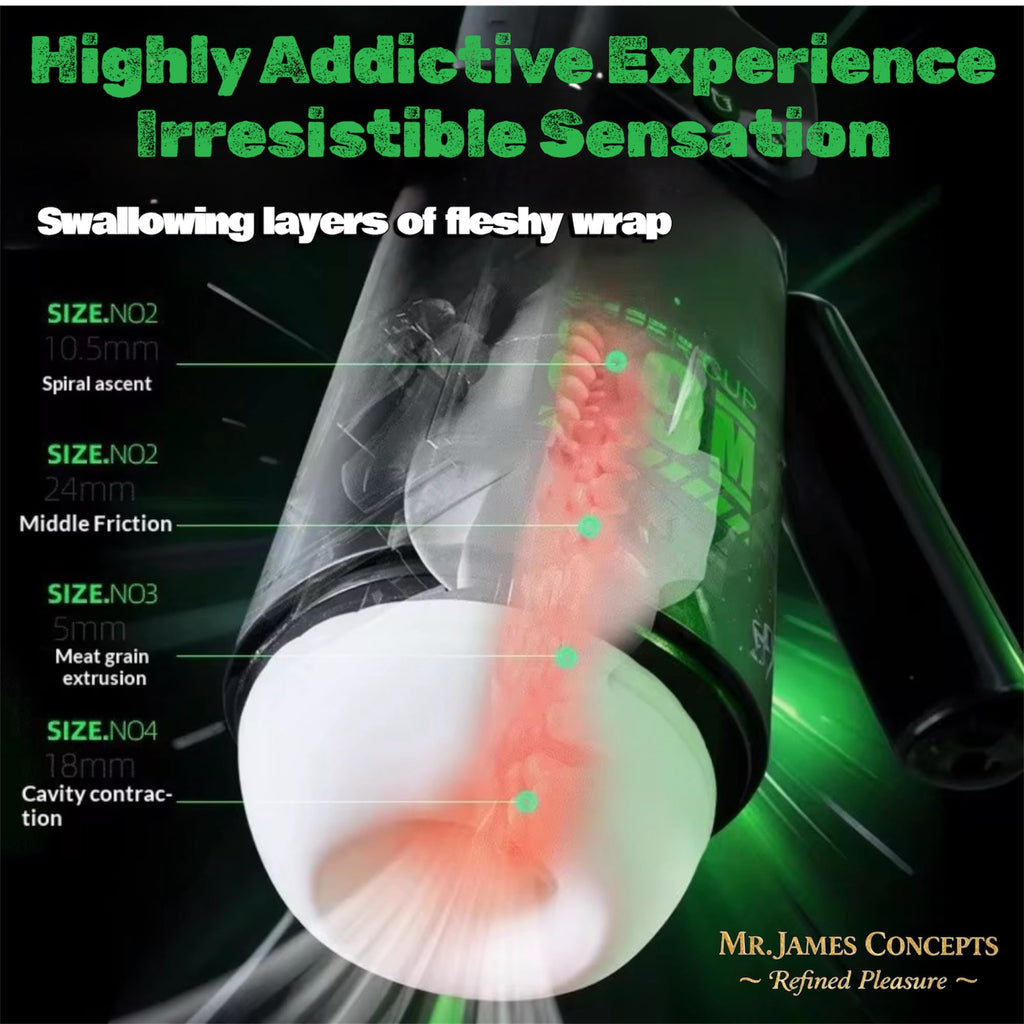 Mr. James Concepts 2026 Premium Rotating & Sucking Male Masturbator – Automatic Stroker Cup, 7 Suction & 7 Vibration Modes, Powerful Brushless Motor, USB-C Rechargeable, Ultra Quiet