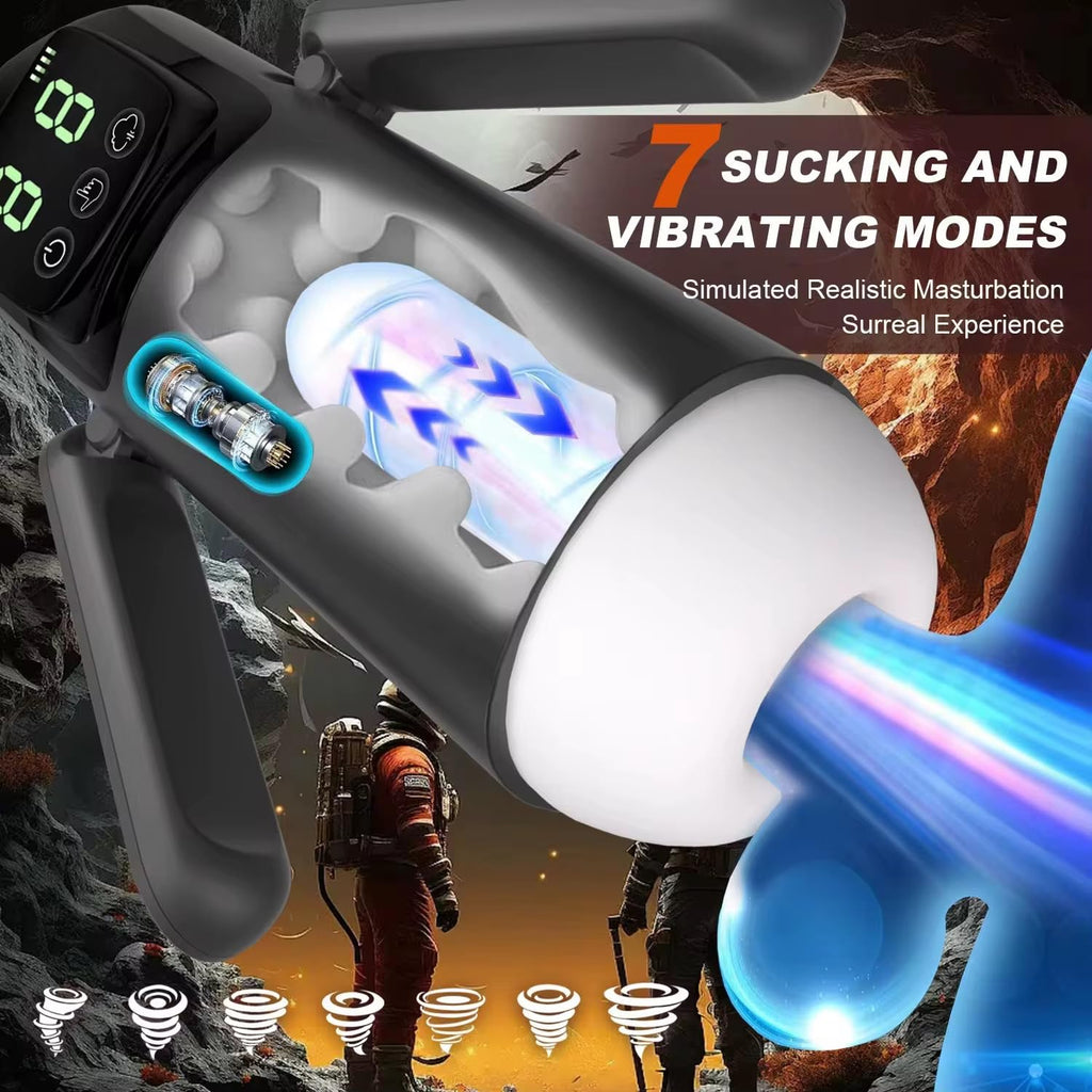 Mr. James Concepts 2026 Premium Rotating & Sucking Male Masturbator – Automatic Stroker Cup, 7 Suction & 7 Vibration Modes, Powerful Brushless Motor, USB-C Rechargeable, Ultra Quiet