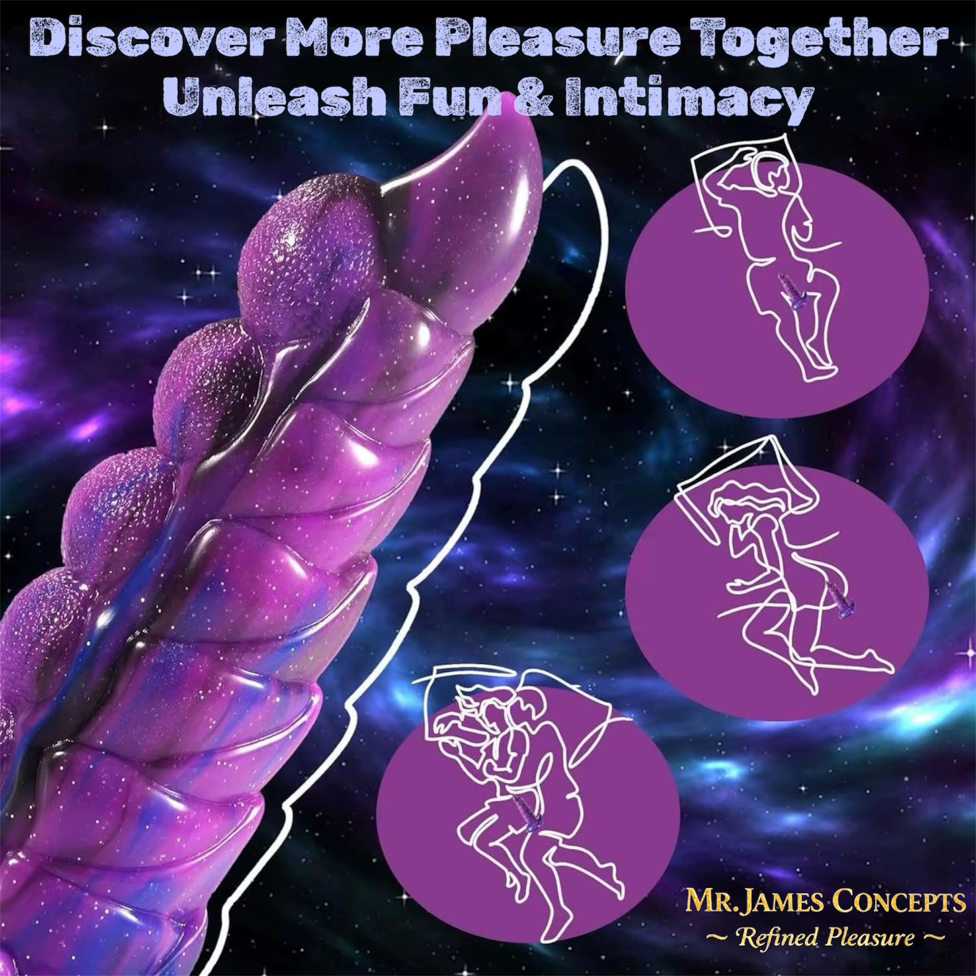 Mr. James Concepts Alien Monster Thrusting & Vibrating Dildo with Remote Control – 7 Thrusting Modes, 10 Vibrations, 42°C Heating, Fantasy Knot Design, Strong Suction Cup, Premium Silicone, Waterproof