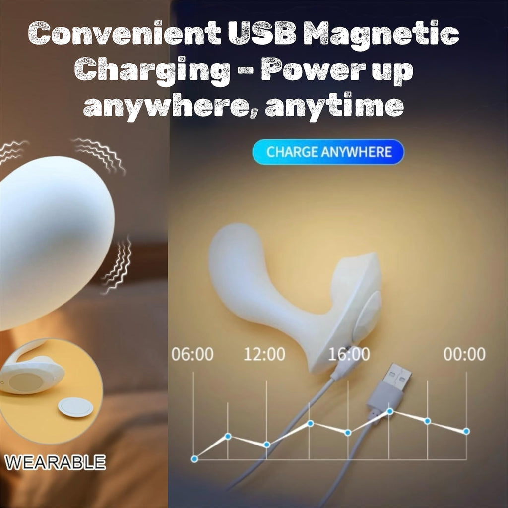 Mr James Concepts White Pearl Wearable Vibrator – Dual Head Clitoral & G-Spot Stimulator, 10 Vibration Modes + 5 Flapping Modes, Magnetic Charging, ABS&Silicone, Ultra Quiet, Premium Intimate Massager