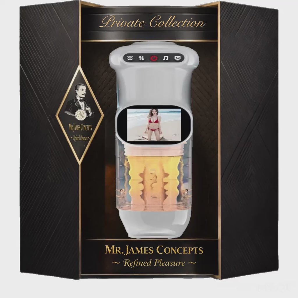 Mr James Concepts™ AURUM AI Pro 2026 – AI App-Controlled Heating & Telescopic Male Stimulation Device with Voice Interaction & LCD Display
