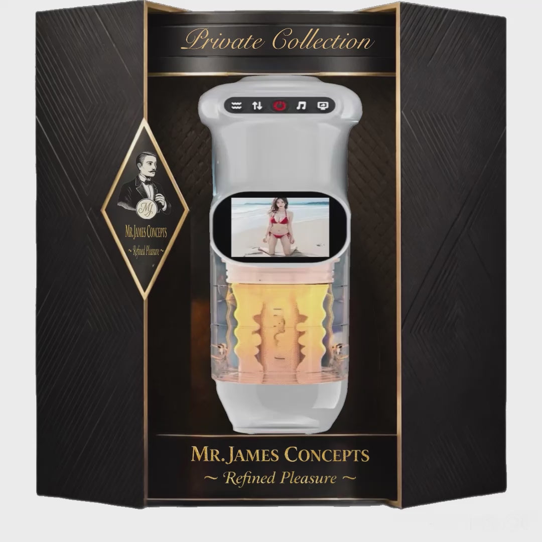 Mr James Concepts™ AURUM AI Pro 2026 – AI App-Controlled Heating & Telescopic Male Stimulation Device with Voice Interaction & LCD Display